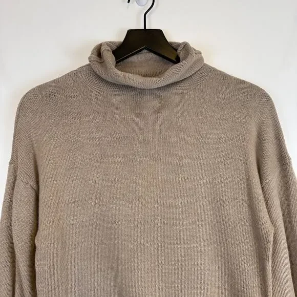 NWT Lovers + Friends Noah Mini Sweater Dress Turtleneck Taupe Beige - XS - Picture 2 of 9